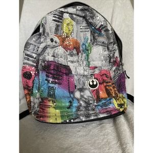 Gently USED Star Wars Disney Rainbow Sequin 16" Backpack